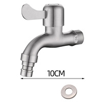 Robinet mural en acier inoxydable 304 de 1/2 pouce pour machine à laver, eau froide uniquement, pour salle de bain et cuisine