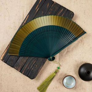 Color-Changing Bamboo Fan with Portable Design Folk Art Pattern Love Theme for New Year Festive Decor Business <b>Gifts</b> Ready Ship - Product Image 1