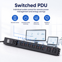 PDU à commutation pour accès à distance Web et mobile, avec prises individuelles, interrupteur indépendant, surveillance de l'alimentation en temps réel et rack de prises personnalisé
