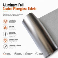 Tissu en fibre de verre recouvert de feuille d'aluminium flexible, matériau d'isolation thermique réfléchissant pour équipement industriel