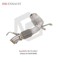 ING Système d'échappement en acier inoxydable de 1,5 mm d'épaisseur, collecteur d'échappement et embout pour BMW X2 35i 2025+, bouclier thermique, tuning automobile de haute qualité