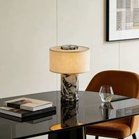 Nouvelle Lampe de Table en Pierre sans Fil à LED Rechargeable, Design Luxe en Marbre Naturel, Portable pour Hôtels et Restaurants
