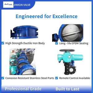 วาล์วผีเสื้อแบบหน้าแปลนแผ่นเหล็กเหนียว/แผ่นดิสก์ CF8 epdn/NBR ตัวควบคุมการปรับที่นั่งแบบกันระเบิด - Product Image 3