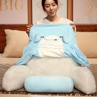 Coussin de lecture pour étudiant, motif requin mignon, en velours cristal, rembourré en coton PP écologique, amovible et lavable, 2023