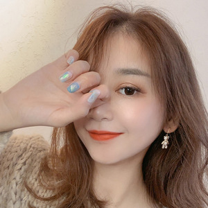 Nuevo diseño coreano para mujeres y niñas, pendientes pavimentados con diamantes de oro, pendientes colgantes de oso de dibujos animados bonitos de alta calidad, joyería para niñas - Product Image 4