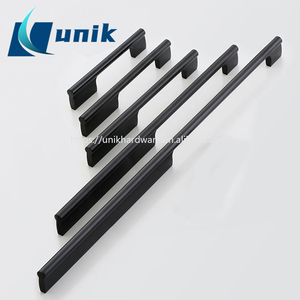Gagang Kabinet Panjang dari Aluminium Alloy, Modern Hitam Emas, Gagang Pintu Lemari, Gagang Laci Ekstensi - Product Image 4