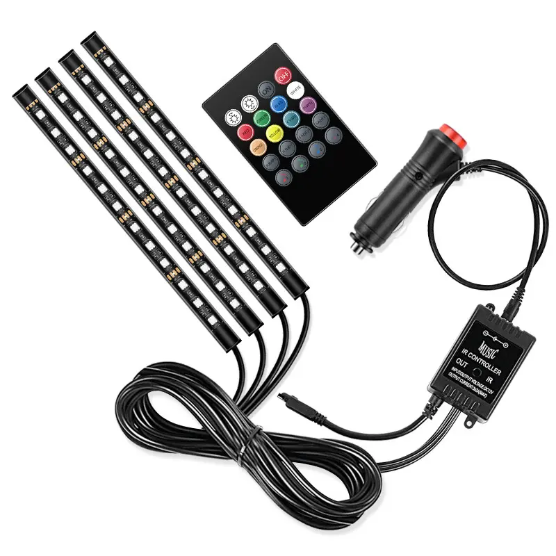 2022 Neon Ambient Interior LED Strip Lamp Light Car Decorative Atmosphere Lights With USB Cigarette Auto Car Accessories