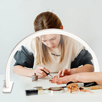 50W LOGO personnalisé Salon de beauté éclairage demi-lune en forme de soins des ongles bureau arc cils Led anneau lumières Nail Art lumière manucure lampe