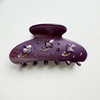 Pince à cheveux requin de luxe française, grande, en plastique léger et durable, design de niche, incrustée de strass, pour femme, usage quotidien