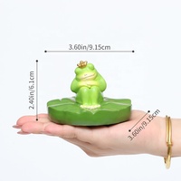 Ornement en résine grenouille flottante sur nénuphar, figurine de dessin animé auto-flottante pour bassin, aquarium, fontaine, décoration de jardin, cadeau