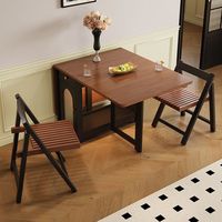 Table à manger pliante réglable en bois massif de style vintage, en bois d'hévéa, pour petit appartement, salon, style français rétro
