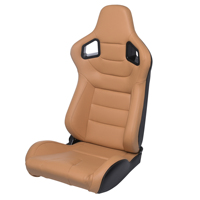 JIABEIR 1041 Sièges de course universels réglables en cuir PVC marron pour simulateur de conduite avec station de jeu et glissière