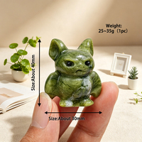 Patung Kelelawar Kristal Alami Campuran Grosir, Figurine Kelelawar Lucu Ukiran Tangan dari Batu Permata untuk Dekorasi Halloween Bergaya Gotik, Hadiah
