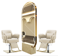 Ensemble de chaises de barbier et table de pédicure/manucure en acier inoxydable de luxe moderne pour salons de beauté, salons de coiffure et gymnases - Usage commercial