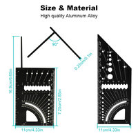Petite règle d'angle 3D en alliage d'aluminium pour le travail du bois règle de mesure carrée 90 degrés outil de mesure d'angle combinaison carré