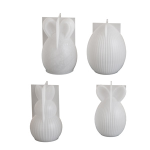 Moldes de Silicona <span class=keywords><strong>para</strong></span> <span class=keywords><strong>Velas</strong></span> Aromáticas con Forma de Huevos de Pascua a Rayas, Conejos con Orejas Rectas y Calabazas con Patrón de Diamantes - Product Image 6