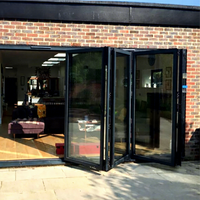Porte pliante moderne Portes pliantes en verre trempé à cadre étroit en aluminium personnalisées