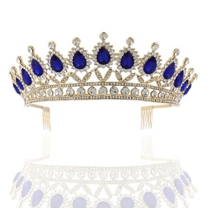ใหม่ sapphire tiara เจ้าสาว crown big amazing มงกุฎแต่<span class=keywords><strong>ง</strong></span><span class=keywords><strong>ง</strong></span>านเจ้าสาว tiaras - Product Image 1