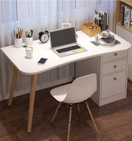 Bureau d'ordinateur simple, table d'étude moderne pour la maison, bureau d'apprentissage pour étudiants avec tiroir et armoire, bureau d'ordinateur multifonctionnel avec rangement