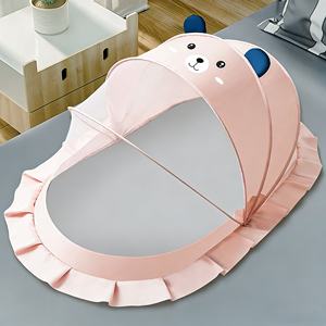 Mosquitero Plegable Portátil <span class=keywords><strong>para</strong></span> Bebé con Tela de Lana/Seda, Diseño con Estampado Animal, Apertura Rápida en un Segundo, <span class=keywords><strong>para</strong></span> Cunas y Colchonetas - Product Image 1