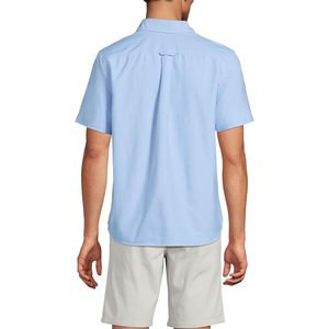 Chemise à manches courtes pour homme FOXA, bleu clair, en popeline de coton, décontractée, respirante, coupe ajustée - Product Image 2