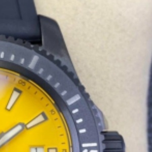 Men's Stainless Steel Sport <b>Watch</b> 40mm Round <b>Case</b> Yellow Dial Luminous Hands Rubber Band Mechanical movement mechanism - Product Image 3
