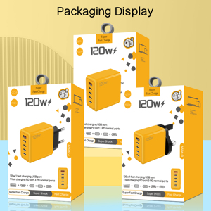 <span class=keywords><strong>Chargeur</strong></span> 120w 5 ports <span class=keywords><strong>4</strong></span> ports PD 1Port USB Charge super rapide US UK EU <span class=keywords><strong>Chargeur</strong></span> pour téléphone portable Android <span class=keywords><strong>iphone</strong></span> - Product Image 5
