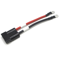 Câble de 1 pied 10AWG avec connecteur 50A pour batteries de camions, automobiles et chariots élévateurs, de type prise de batterie 50A à borne à anneau.