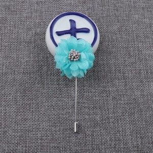 Broche pequeño de flor de pecho de moda de gama alta, fabricante creativo de estambre de doble color, broche de tela de hilo hecho a mano de múltiples hojas - Product Image 6