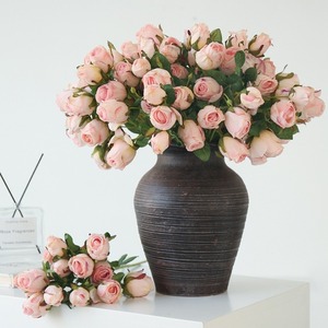 Bouquets de roses artificielles vintage orange au toucher réel pour une décoration esthétique de la pièce et de la ferme - Product Image 4