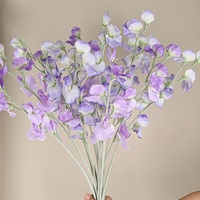 INS Kleine Frische Gemischte Farbige Zuckererbsen Künstliche Blumenstiele, Handstrauß für Hochzeit Heim Tisch Weiche Dekoration Display