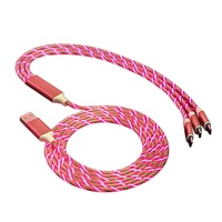 1.2M 3 en 1 câble Usb de charge rapide coulant lumière téléphone accessoires câble Usb Led lumineux Micro câble de données