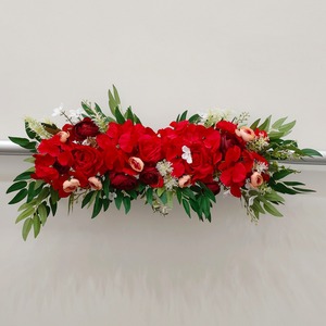 Roses simulées rangée de fleurs dossier de chaise de mariage bandes de fleurs de <span class=keywords><strong>table</strong></span> miroir avant fleurs artificielles décoratives - Product Image 6