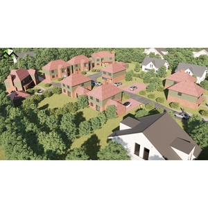 Traditional 2-Story Villa with Red Tile Roof and Stone Accents for Residential Use - Product Image 4