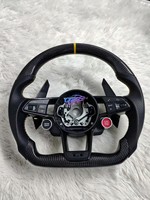 Volant en fibre de carbone de style RS avec écran LED pour Audi A3 A4 A5 A6 A7 C6 C7 C8 S3 S4 S5 S6 B7 B8 B9 RS3 RS5 RS6 TT TTRS