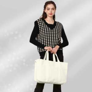 Sac fourre-tout en toile de coton réutilisable et écologique, design tendance, en promotion - Product Image 3
