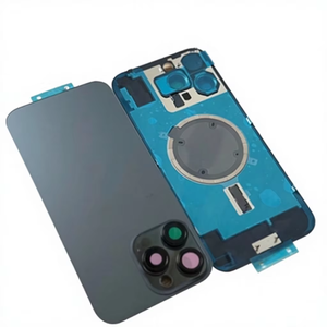 Cache arrière en verre avec plaque en fer et anneau métallique magnétique pour iPhone 16 Pro 16 Pro Max, boîtier arrière avec lentille d'appareil photo - Product Image 5