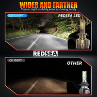 Phare LED REDSEA prix usine R33 330W 100000 lumens OEM 3 tubes en cuivre H1 H4 H11 9005 9006 9012 Canbus H7 Ampoule LED pour voiture