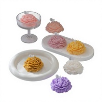 Bougie artisanale en forme de pivoine, faite à la main, cadeau pour la fête des mères, design floral réaliste, crée une ambiance cosy, décoration d'intérieur, parfum