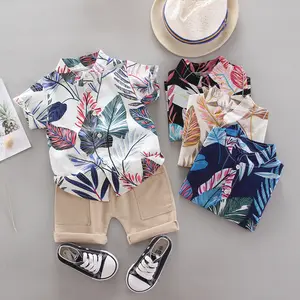Bekleidungs hersteller Benutzer definierte Sommer Kleinkind Baby Jungen Casual Beach T Shirt Shorts Kinder Kleidung Anzüge Kinder Jungen Outfit Sets