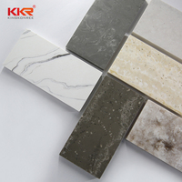 Comptoirs de cuisine et panneaux muraux d'hôtel en surface solide acrylique ignifuge, imperméable et écologique KKR - Grande dalle au design moderne
