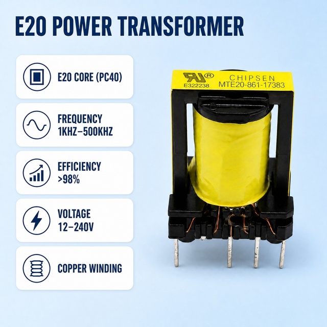 E20 Single Phase Flyback High Frequency Transformer 220V to 9V 100V/120V Toroidal High Power
