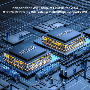 Tốc Độ Cao Wifi6 <span class=keywords><strong>2</strong></span>.4G/5G Dual Band Router Với Bên Ngoài Cao-Gain Antenna 2167Mbps 5G Tốc Độ QOS Tường Lửa Cho Nhà Và Văn Phòng - Product Image 2