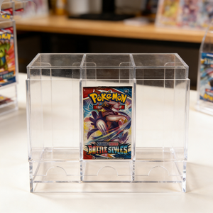 Distributeur de cartes en acrylique transparent à 3 emplacements, personnalisé en usine, design luxueux, pour organiser votre bureau, transparent, pour Pokemoned - Product Image 1