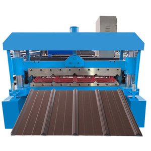 Petit pain trapézoïdal de profilés en métal de tuile de panneau de toit en acier en aluminium coloré vitré coloré formant la machine - Product Image 1