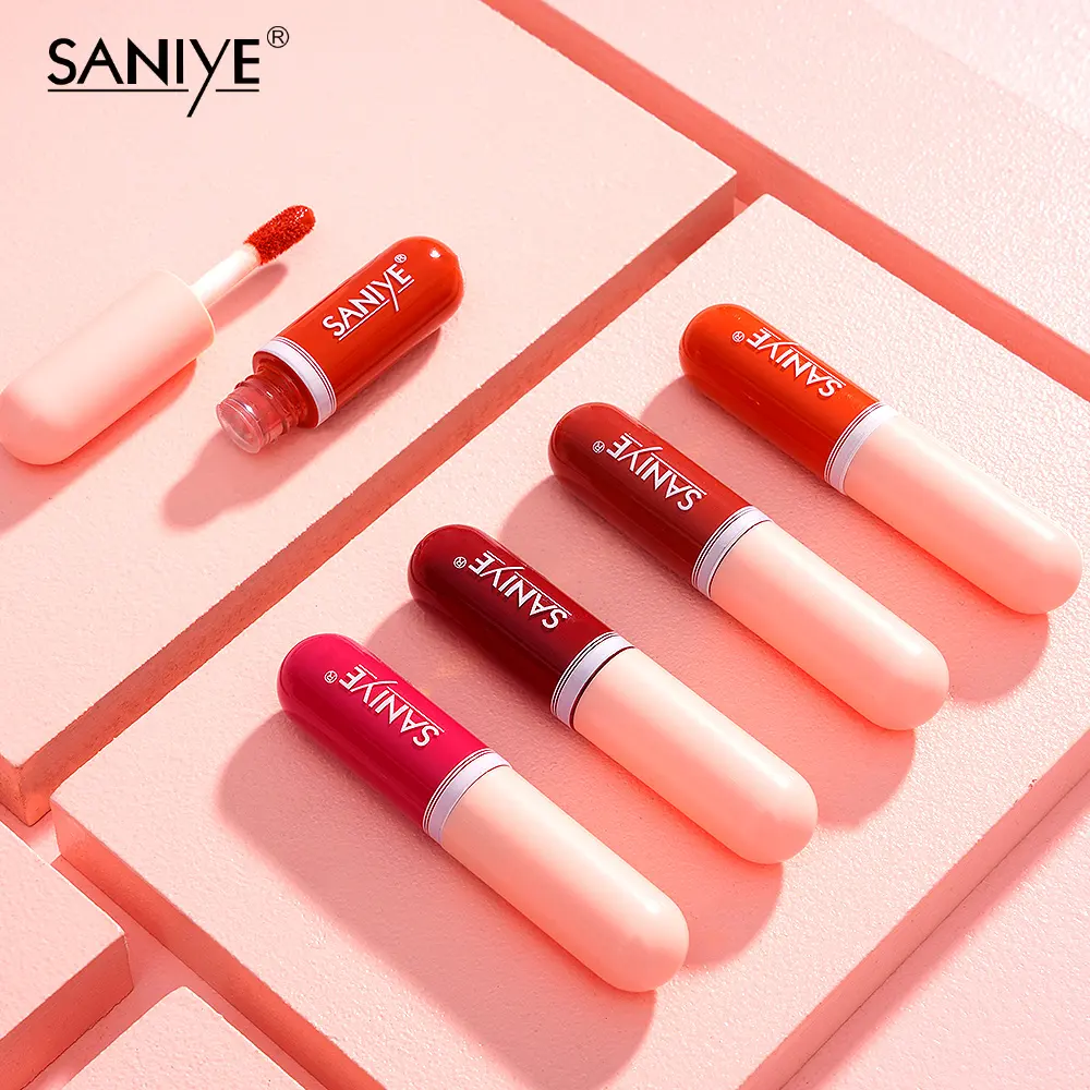 Saniye לאורך זמן שפתון איפור מט נוזלי שפתיים מקל ללא ייבוש איפור עירום אדום פיגמנט עמיד למים 12 צבעים קוסמטי