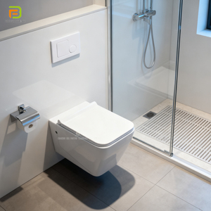Big Fortune Sanitaire P-trap Mur Monté <span class=keywords><strong>Wc</strong></span> Céramique Carré <span class=keywords><strong>Suspendu</strong></span> Toilette Bol Hôtel Salle De Bains Sans Monture Mur <span class=keywords><strong>Suspendu</strong></span> Toilette - Product Image 2