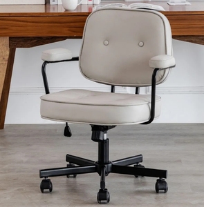 <span class=keywords><strong>Silla</strong></span> de <span class=keywords><strong>escritorio</strong></span> de estudio nórdico, sillas altas ajustables de cuero marrón para ordenador, <span class=keywords><strong>silla</strong></span> de oficina de cuero con rueda para el hogar - Product Image 1