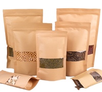 Sachet Doypack en Papier Kraft Biodégradable avec Fermeture Ziplock pour Aliments, Refermable, Écologique, Emballage Kraft