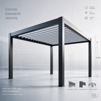 Nouvelle Arrivée Pergola Bioclimatique en Aluminium avec Toit à Lames Orientables Motorisé, Étanche, pour Jardin et Terrasse